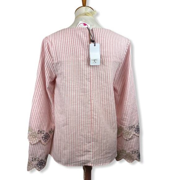NWT Loveriche blouse w embroidered sleeves Size M - Picture 4 of 5
